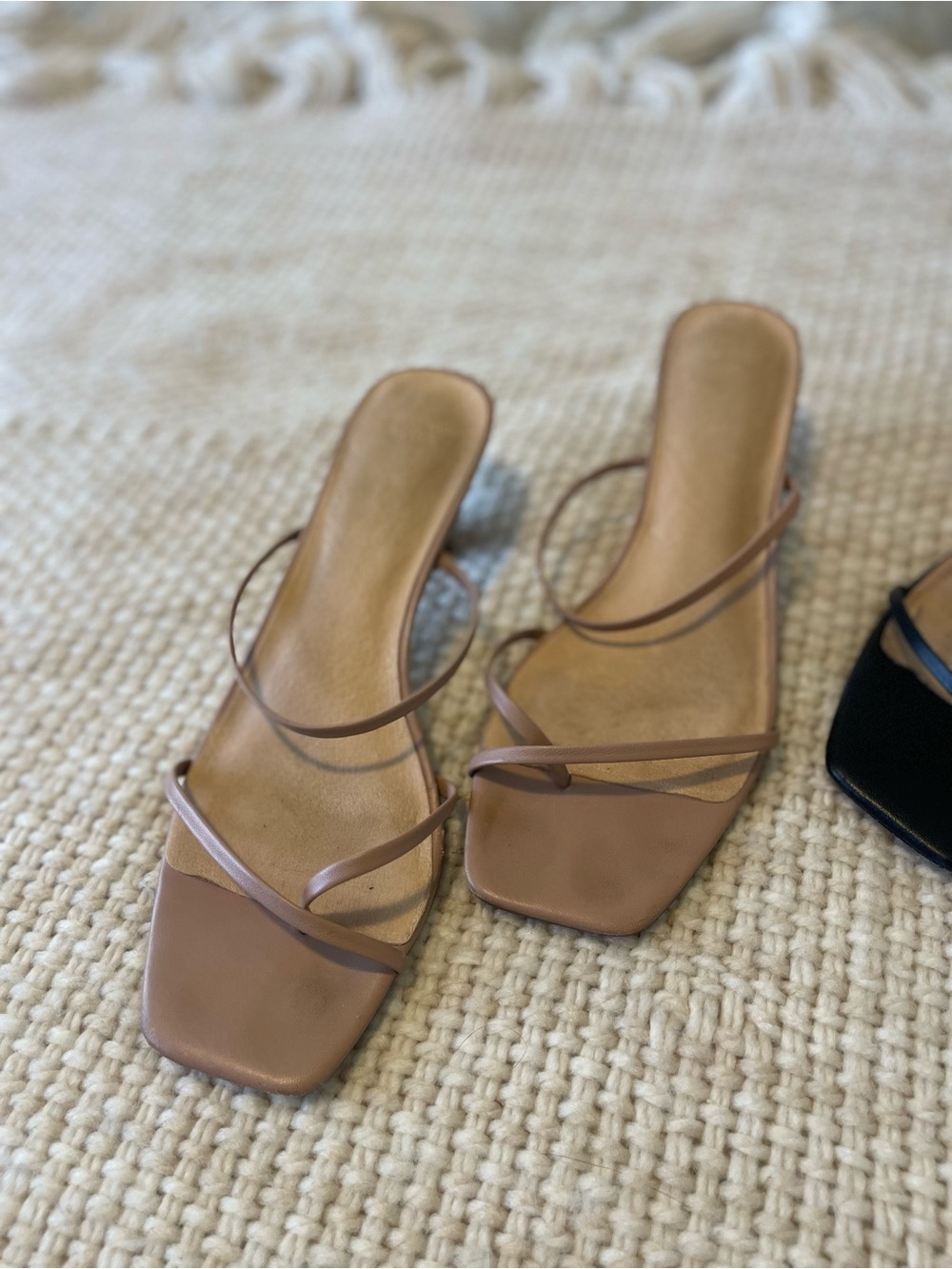 Abercrombie & Fitch Strappy Slide Heels in Black and Taupe (2 pairs) - Picture 3 of 5